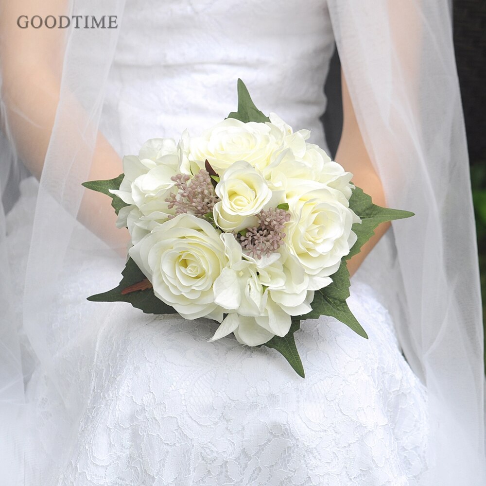 Wedding Bridal Bruidsmeisje Boeket Wedding Foam Bloemen Bridal Holding Boeket Van Kunstmatige Plant Rose Geurende Bloemen