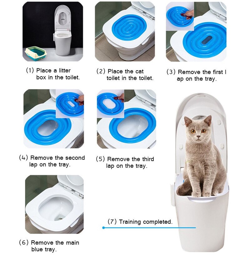 Convenient Cat Toilet Trainer Pet Litter Tray Cat Litter Toilet Seat Training Kit Supply for Cats Puppy Pet Training Accessories