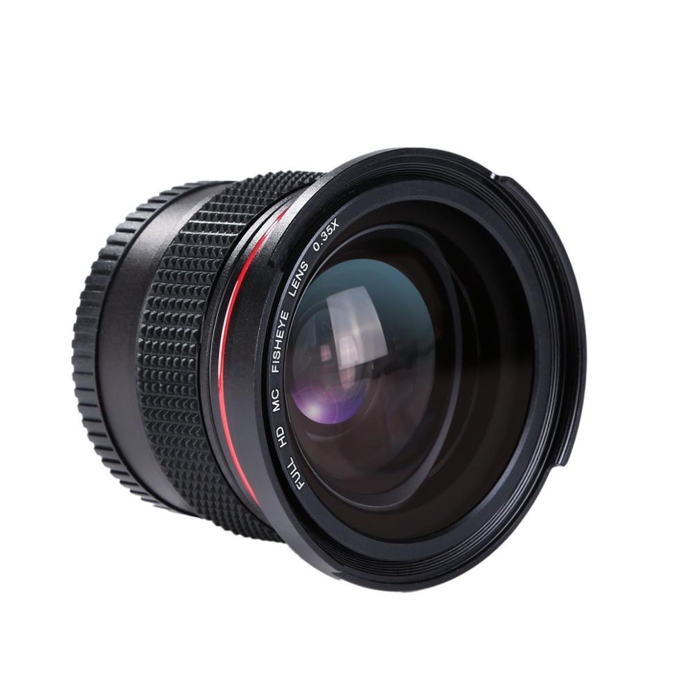 ZUOCHEN 58 MM 0.35x Fisheye Lens, groothoek Macro Lens Blauwe Film Gecoat HD DSLR Camera Lens met Microfiber Lens