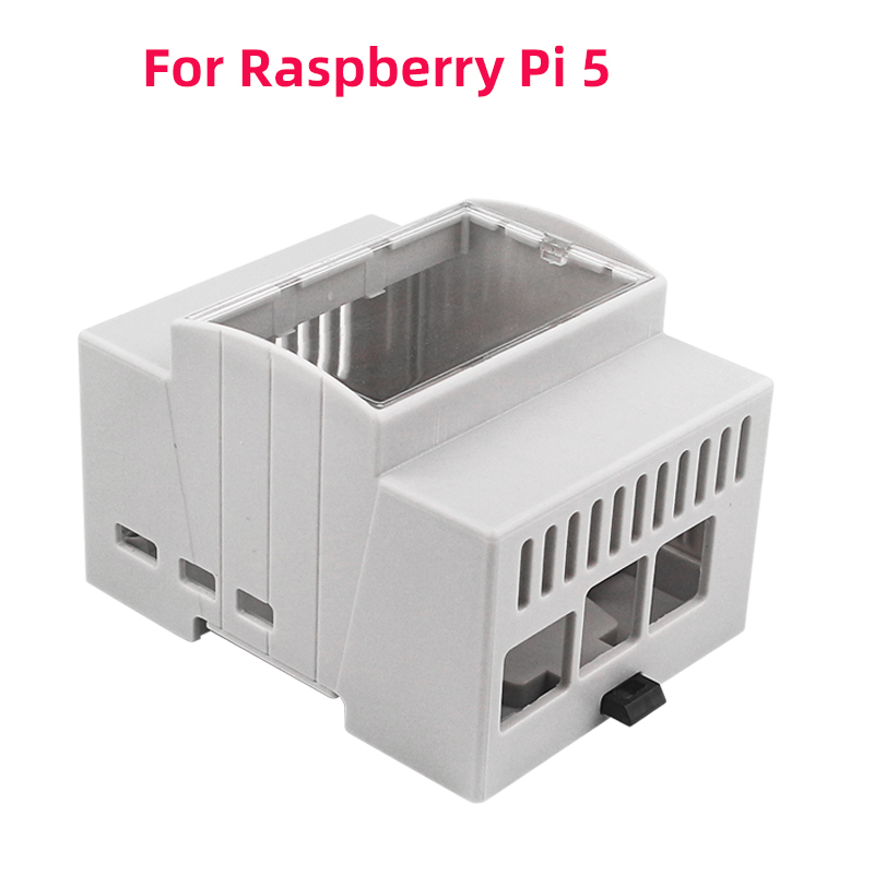 Raspberry Pi 5 4 3 ABS caja eléctrica carril DIN carcasa Modular disipador de calor de aluminio opcional ventilador de refrigeración para Pi 4 /3B + /3B: violet