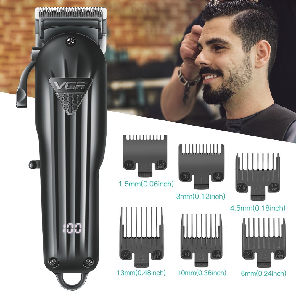Oplaadbare Vgr Professionele Tondeuse Trimmer Voor Mannen Scheerapparaat Haar Snijmachine Kapper Accessoires Cut Machin Baard