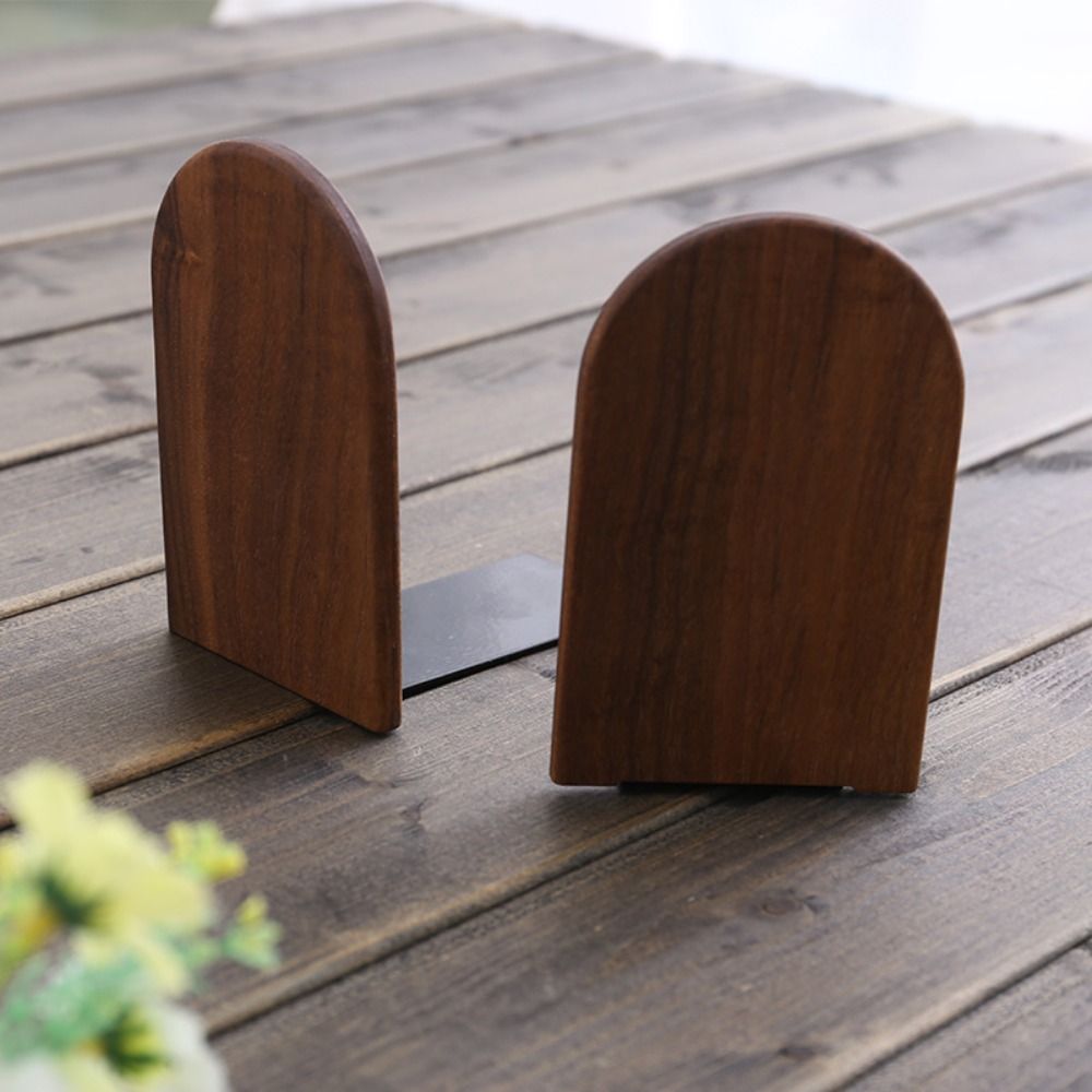 Nature Wooden Bookends Desktop Bookshelf Desk Organizer Office Home Book Accessories Storage Book Holder Wood Book Ends Rack 책꽂이