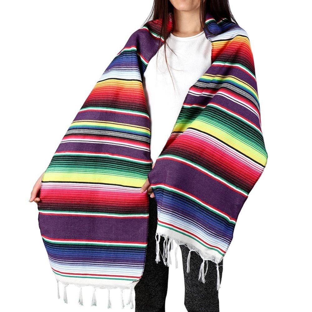 1piece Cotton Mexican Table Runner 213X35cm Rainbow Table Runners Party Serape Tablecloth DIY Wedding Party Home Decor