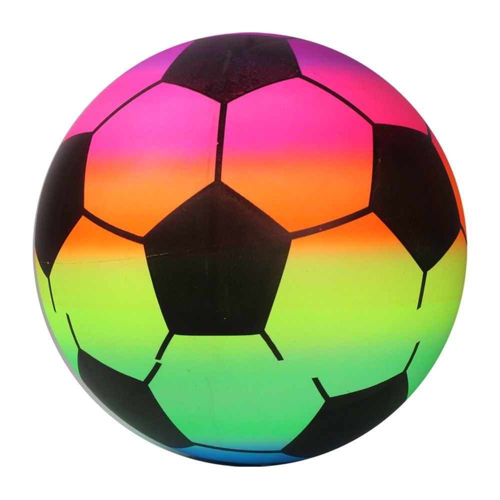 Volleyball Children's Inflatable Soccer Ball Beach Rainbow Balls Inflatable Football PVC Playthings Rainbow Football: black