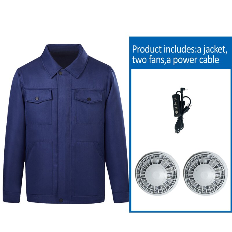Chaqueta con ventilador de refrigeración para verano, ropa de trabajo, chaqueta de senderismo, fuente de alimentación USB, protección de golpe de calor, ropa de trabajo, aire acondicionado: 01 / XL