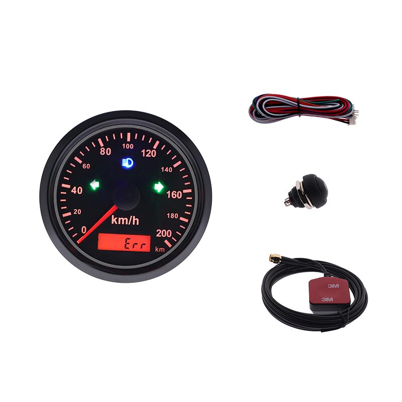 200 Km/h Gps Snelheidsmeter Gauge Met Links/Rechts Indicatie Licht & Gps Antenne Sensor Voor Boot Auto Snelheidsmeter Gauge