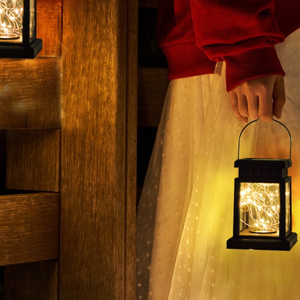 LED outdoor solar light waterproof portable light solar fluorescent light garden tree decoration light warm light