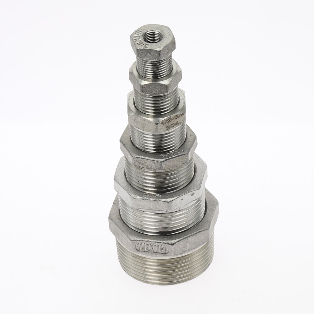 Tonisoiva sydämen vähennysholkki 1/8 &quot; 1/4 &quot; 3/8 &quot; 1/2 &quot; bsp uros/naaraskierre  ss304 ruostumattomasta teräksestä valmistettua putkiliitosta vesikaasuöljylle