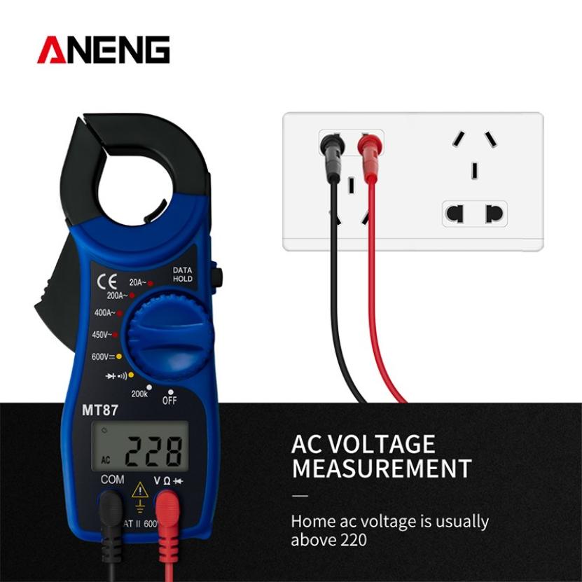 Mini Digital Clamp Multimeter with LED Display AC/DC Voltage Current Resistance Capacitance Transistor Tester Power Meter