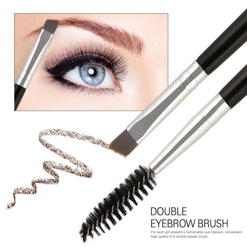 2 in1 bisel escova de sobrancelha maquiagem dupla-cabeça inclinado escova de sobrancelha cílios volume curler maquiagem escovas ferramenta maquiagemtslm2