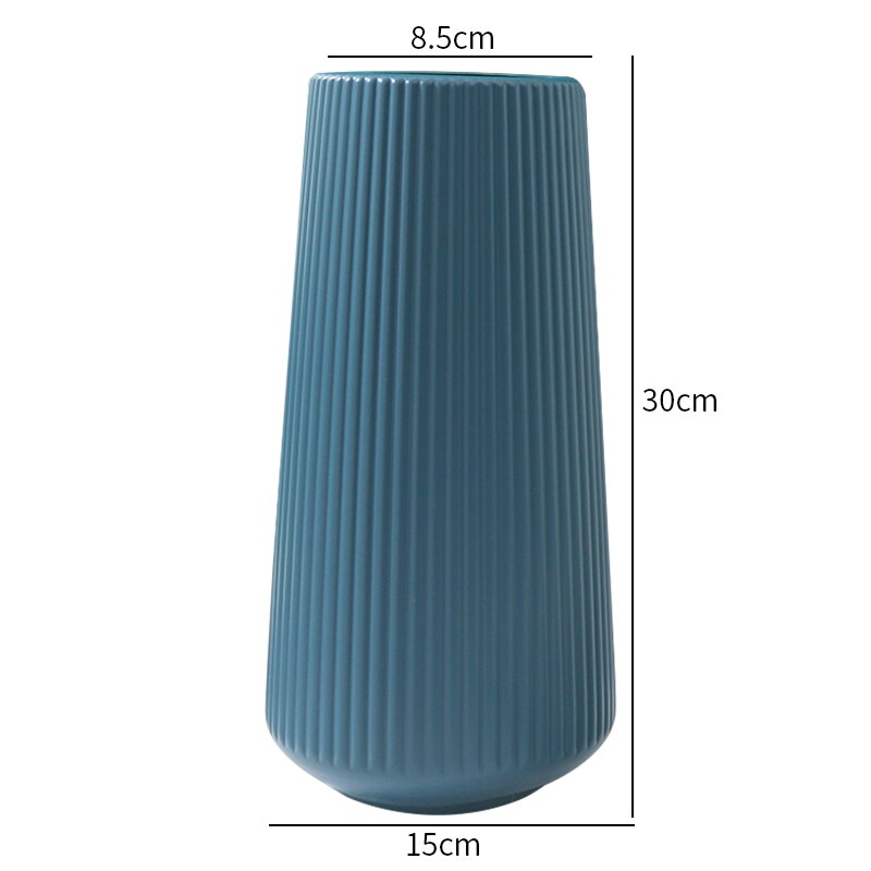 Vases for Decoration Home Plastic Vase White/Blue Flower Basket Arrangement Living Room Modern Style Simple Artistical: Type A Blue 30cm