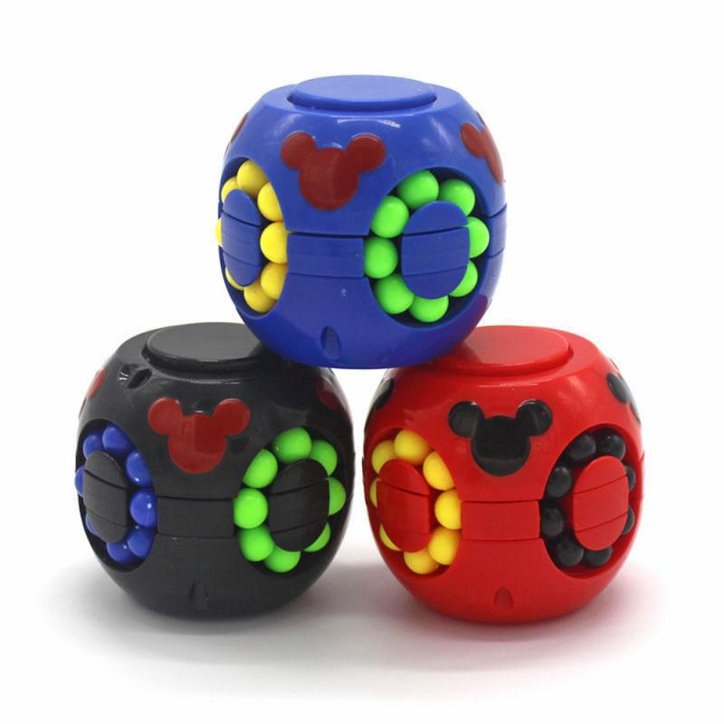 Toupie amusante pour le bout des doigts, 3 couleurs, jeu de décompression, Puzzle magique, boule Cube de haricots pour enfants et adultes
