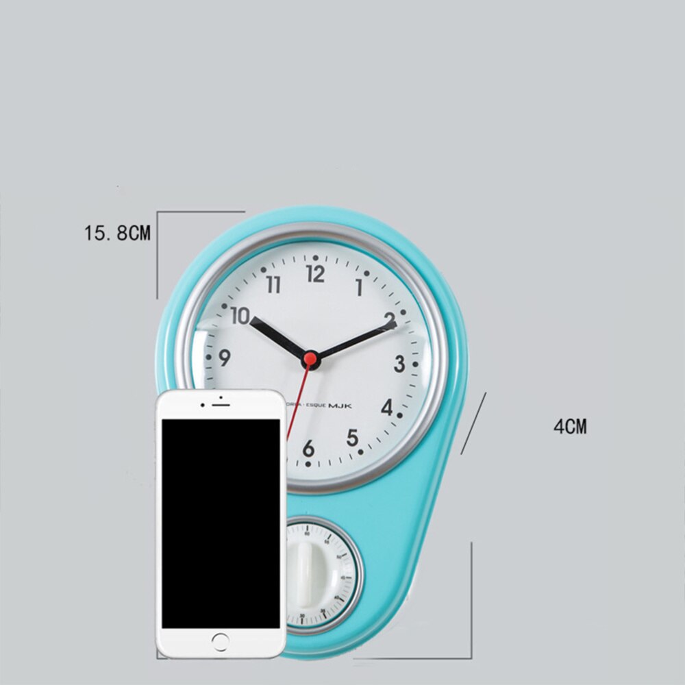 1pc Kitchen Timer Wall Clock Household Timer Modern Style without Battery for Home (Red)