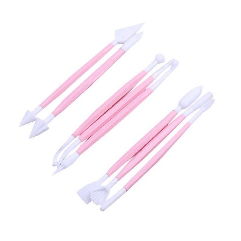 8 Stks/partij 16 Decorating Tool Patronen Fondant Cake Decorating Bloem Suiker Craft Clay Fondant Cake Modelling Gereedschap: Roze