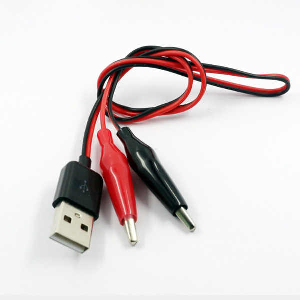 Alligator Test Clips Klem Naar Usb Male Connector Voeding Adapter Draad 60Cm Power Aligator Clips Test Clips