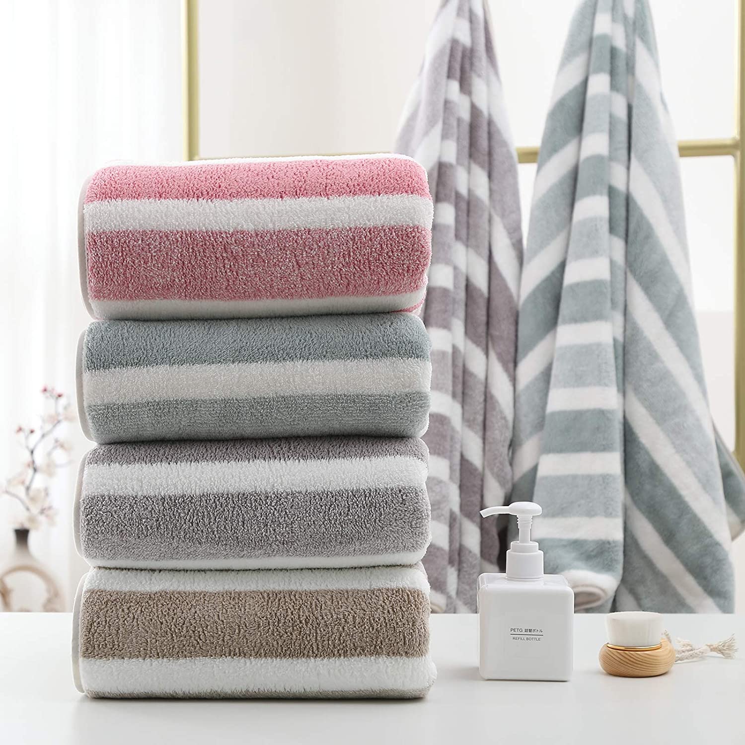 Serviettes de bain Super douces 35x75cm, ensembles de serviettes absorbantes et à séchage rapide, résistantes à la décoloration sans perte de cheveux