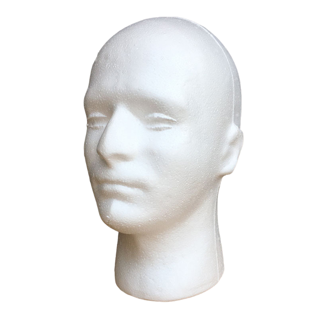 1PC Male Mannequin Head Easy-Pack Foam Wig Stand Durable Smooth Surface Wig Cap Holder for Store Salon Home