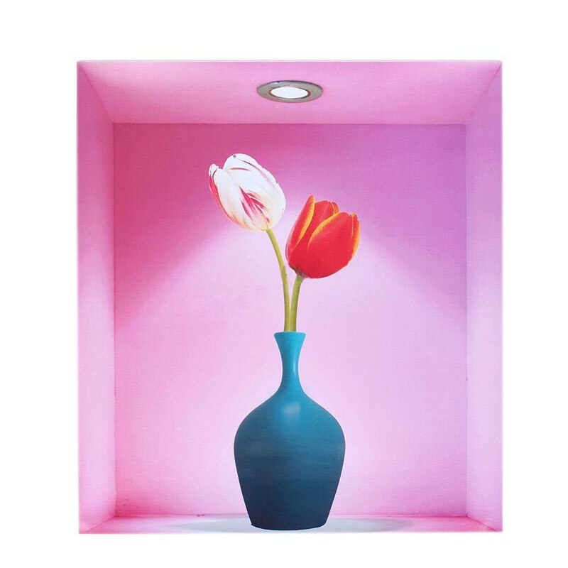 3 Pcs/Set 3D Wall Sticker Home Decoration Removable Flowers Vase Mural Art Decals Stickers For Living Room Bedroom Hogar XH8Z