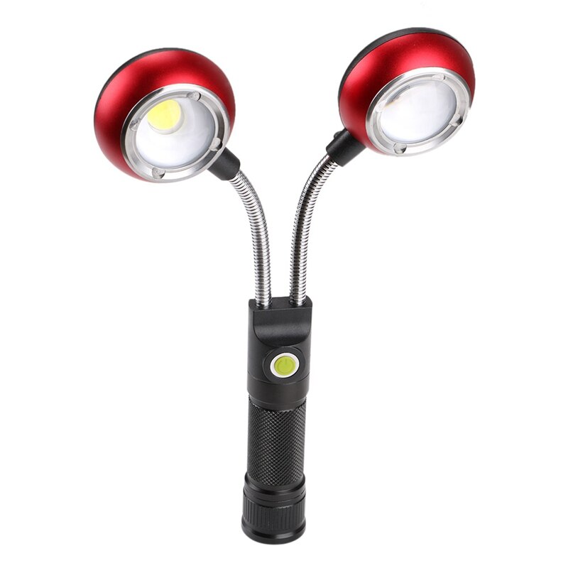 Work Light Flexible Bendable Double Head COB LED net Work Light USB Torch Lamp Rechargeable Light