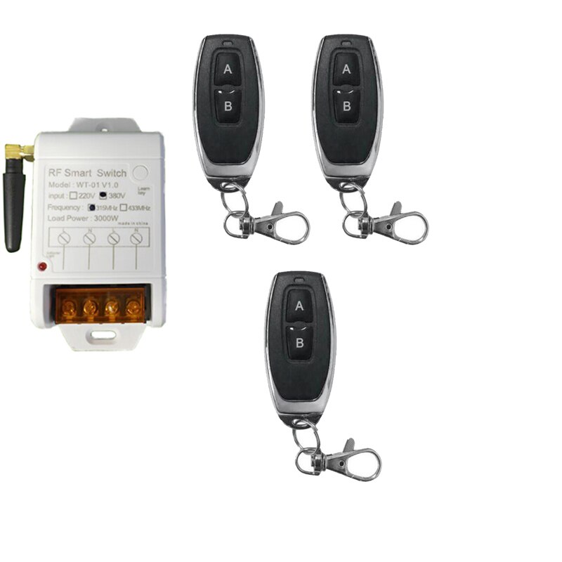 AC 220 v 380v 1 ch wireless remote control light switch receiver transmitter fan/light RF relay switch 433mhz 315mhz