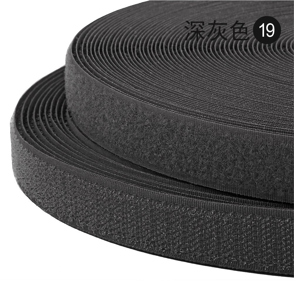 Geen Zelfklevende Sluiting Tape Diy Polyester Nylon Haak Lus Haak Sluiting Tape Naaien Accessoires Geen Sterke Lijm 2Cm * 25Yards: Dark gray