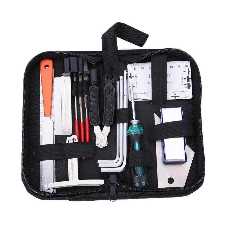 Kit de herramientas profesionales para el cuidado de la guitarra, Kit técnico de reparación, conjunto de herramientas de reparación de guitarras, Kit de herramientas de bajo eléctrico acústico: b