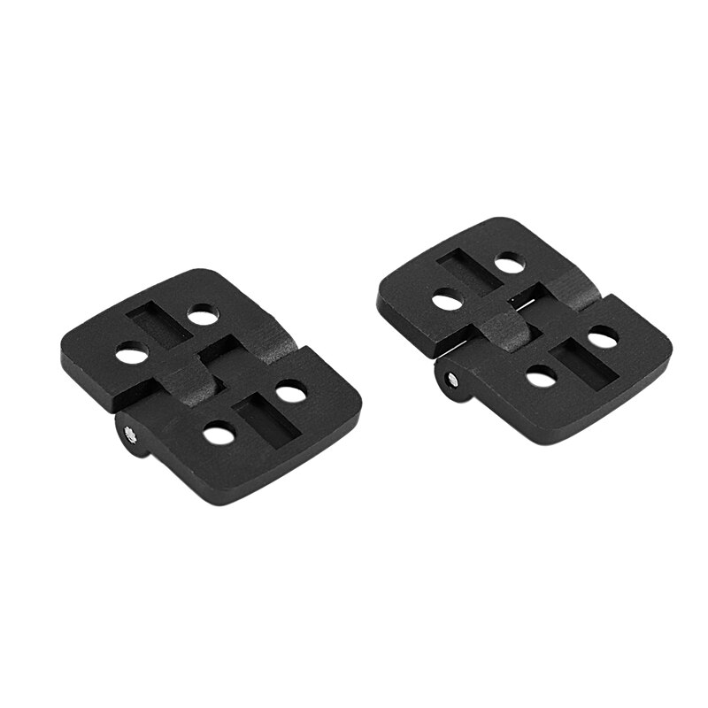 2 Pcs Black Single Metal Axle Plastic Wardrobe Door Hinge