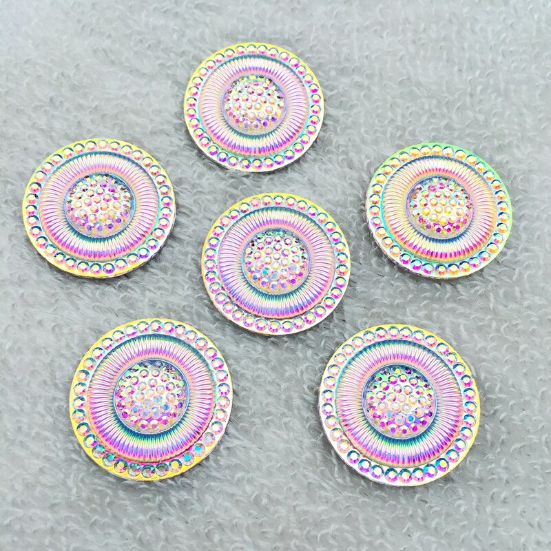 25mm Resin Rhinestones Flat Back Beads Round Gems For Clothes Dress Crafts wedding DIY 12pcs -HY340
