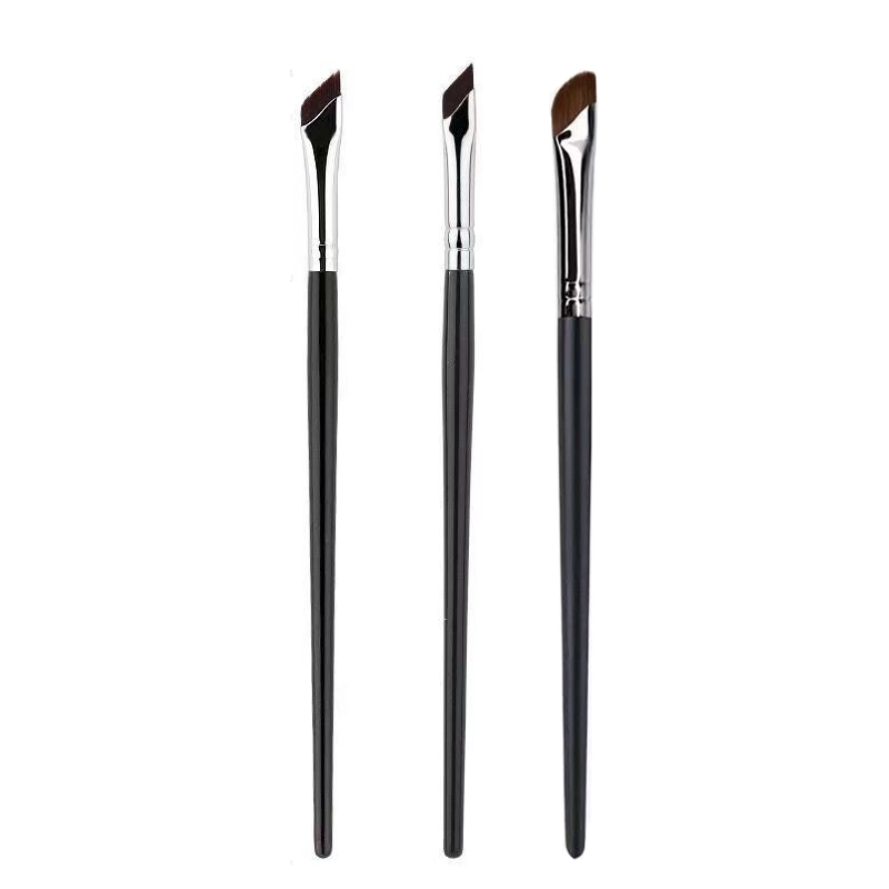 Blade Eyeliner Borstel Ultra Dunne Fijne Hoek Platte Wenkbrauw Borstel Platte Sikkel Eyeliner Borstels Precieze Detail Borstel Make-Up Tools: GRIJS