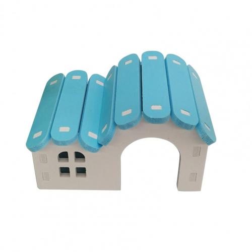 Decorative Chinchilla Hut DIY Installation Leisure Hedgehog Hamster Villa Living Hut: Blue
