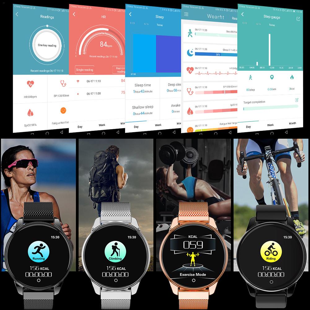 Reloj inteligente 4 pulsera inteligente Frecuencia Cardíaca control de la presión arterial recordatorio de salud Smartband Monitor de salud banda inteligente impermeable