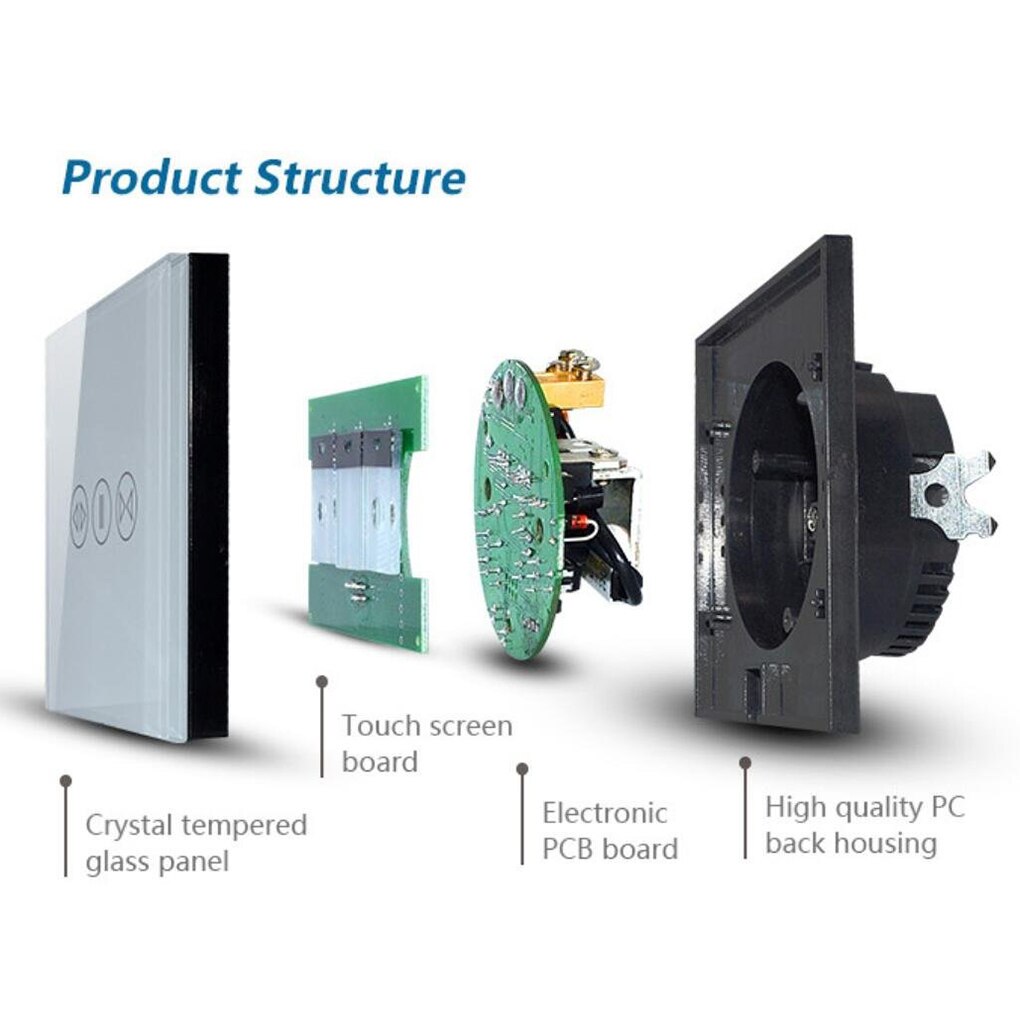 Smart Curtain Switch With Remote Control Electric Curtain Touch Switch 433Mhz EU Smart Curtain Touch Switch Low-power Standby