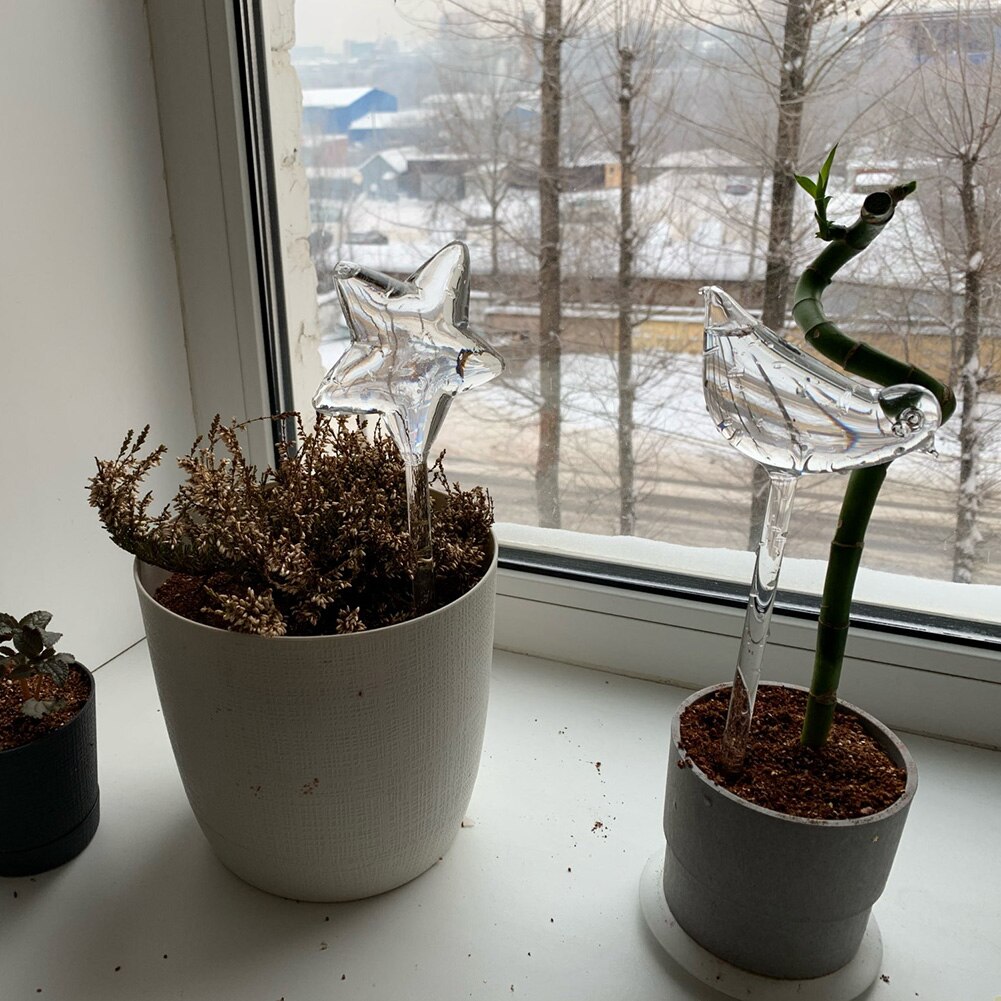 PVC Transparent Bird Shape Travel Plant Waterer Bulb Auto Water Drip Irrigation Device Watering Tool for Home Garden