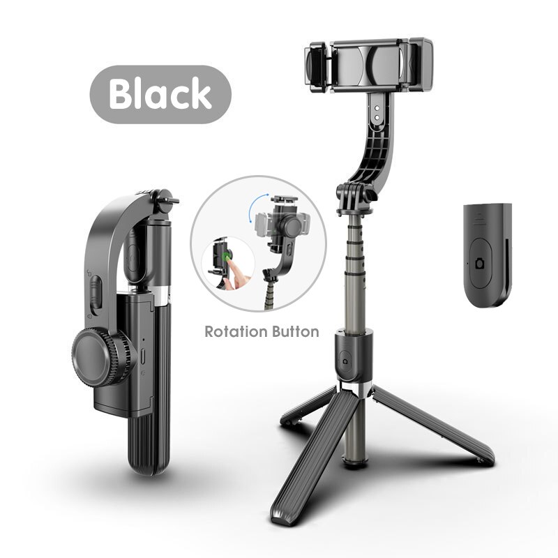 Handheld Gimbal Stabilizer Bluetooth Selfie Stick Anti-Shake Tripod Adjustable Selfie Stand For iPhone Android phone: White