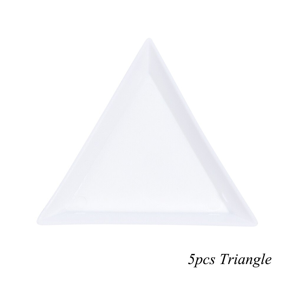 1 Set Nail Art Tools Dotting Pen Rhinestone Studs Picker Diamond Dots Painting Clay Nail Gems Holder Storage Display Tools JI992: 5pcs Triangle