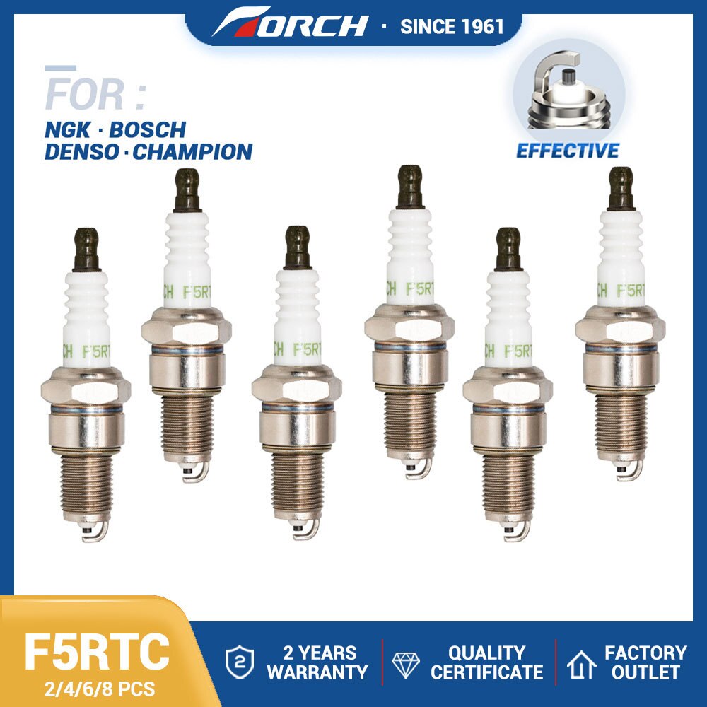 Torch F5RTC for 7734 BPR5ES Spark Plug for 98079-55846 GX340 GX640 Kawasaki KAF300 KAF540 MULE 500 520 550 2030 Snowmobile ATV