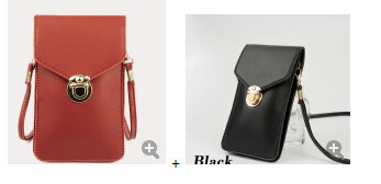 Sweettreats Touchable PU Leather Change Bag Mobile Phone Bag For iPhone 11 pro max Xs X Samsung S9 Huawei Pocket Bag Outdoor: red and black