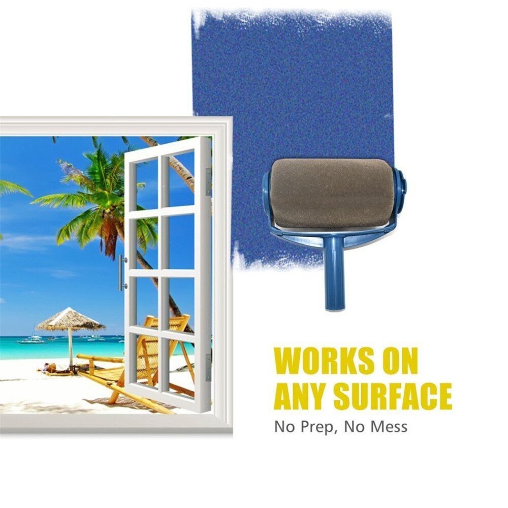 Paint Runner Pro Roller Brush Handle Tool Flocked Edger Office Room Wall Painting Home Garden Tool Roller Paint Brush Set