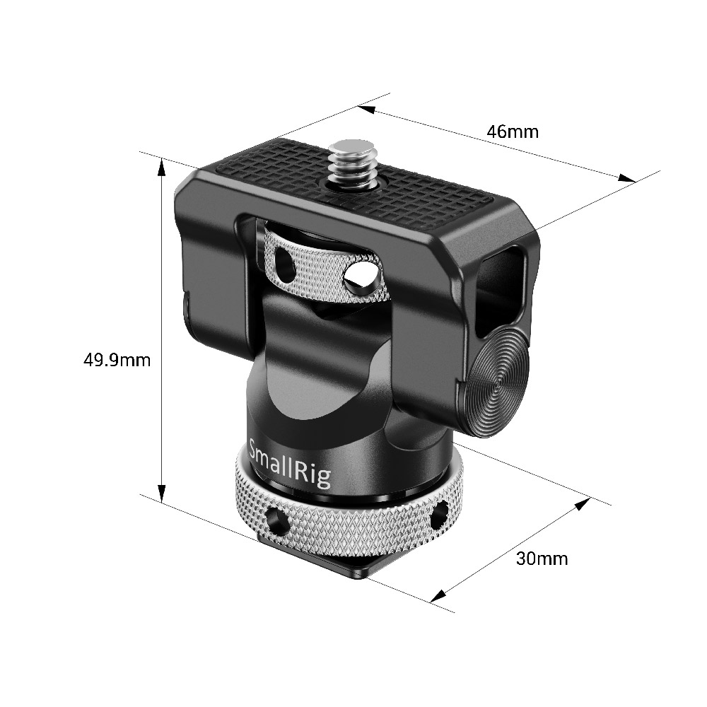 SmallRig Quick Release Camera Monitor Holder EVF Mount Rig Swivel 360 Degree & Tilt 140 Degree Monitor Clamp with Cold Shoe 2346