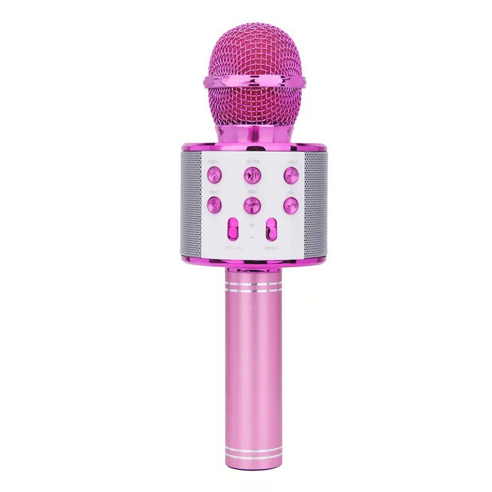 Bluetooth Karaoke Microphone Wireless Microphone Professiona Speaker Handheld Microfone Player Singing Recorder Mic: Microphone Pink