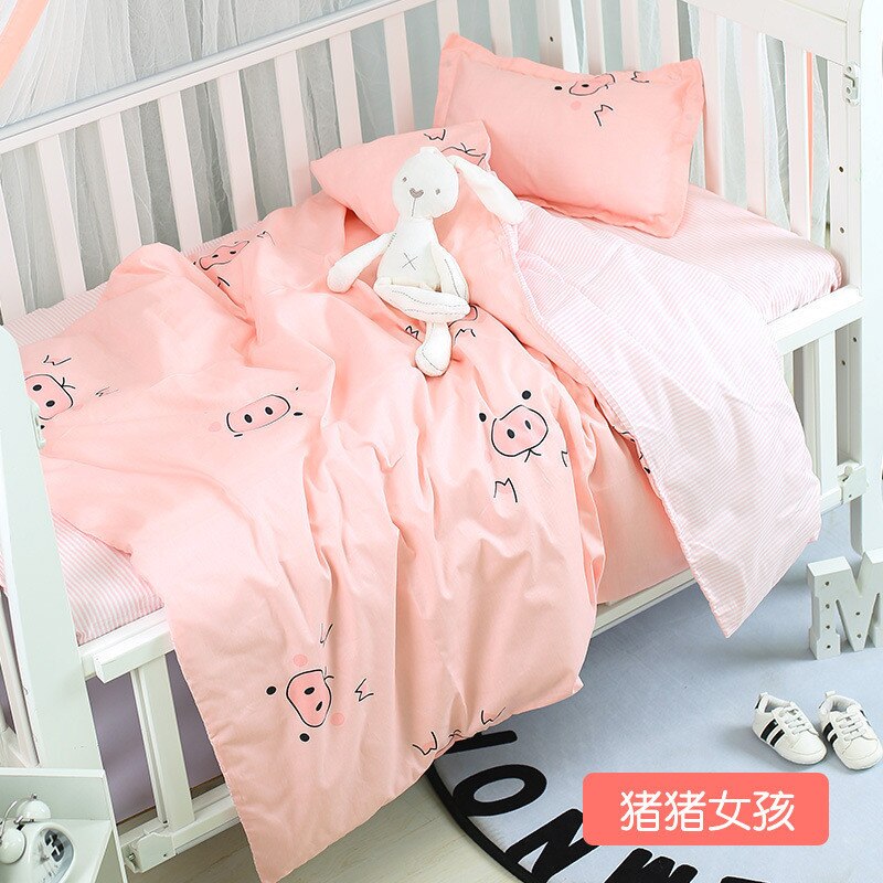 3 stk / sæt univers plads mønster krybbe sengetøj sæt bomuld baby sengetøj inkluderer pudebetræk lagen dynetæppe uden fyldstof: Zhu zhu nv hai