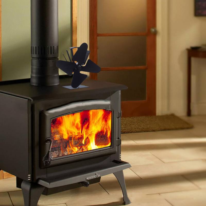 Four-Leaf Fireplace Fan American Standard Socket Heating, Cooling & Vents Fireplaces Stoves Four-leaf, Fireplace FanNew