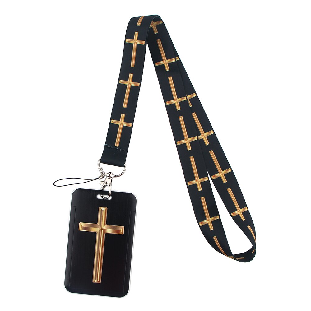 YA174 Cross Jezus Geloof Neck Strap Voor Kaart Badge Gym Sleutelhanger Lanyard Sleutelhouder Diy Hang Touw Voor Religieuze gelovigen: 3