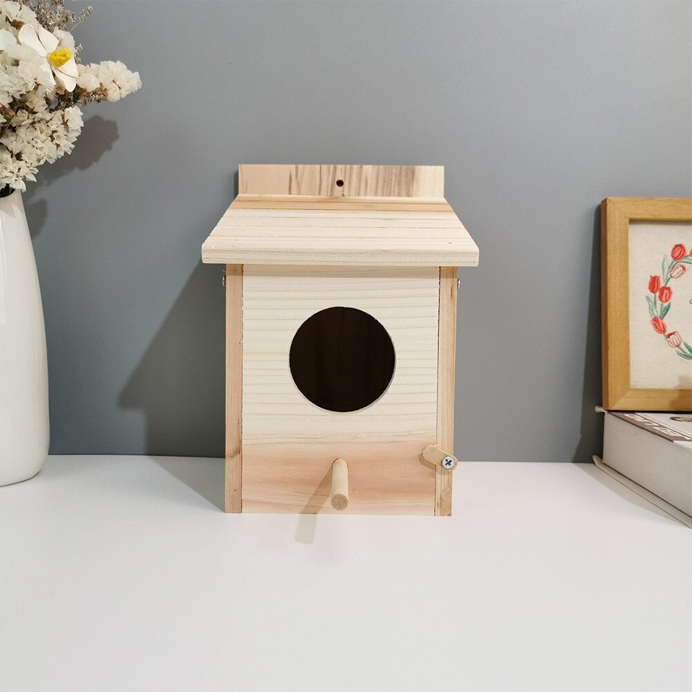 House Bird House Bird House Bird Box Outdoor Birdhouse Wooden Box Round Door Unique Birdhouse Wooden Bird House