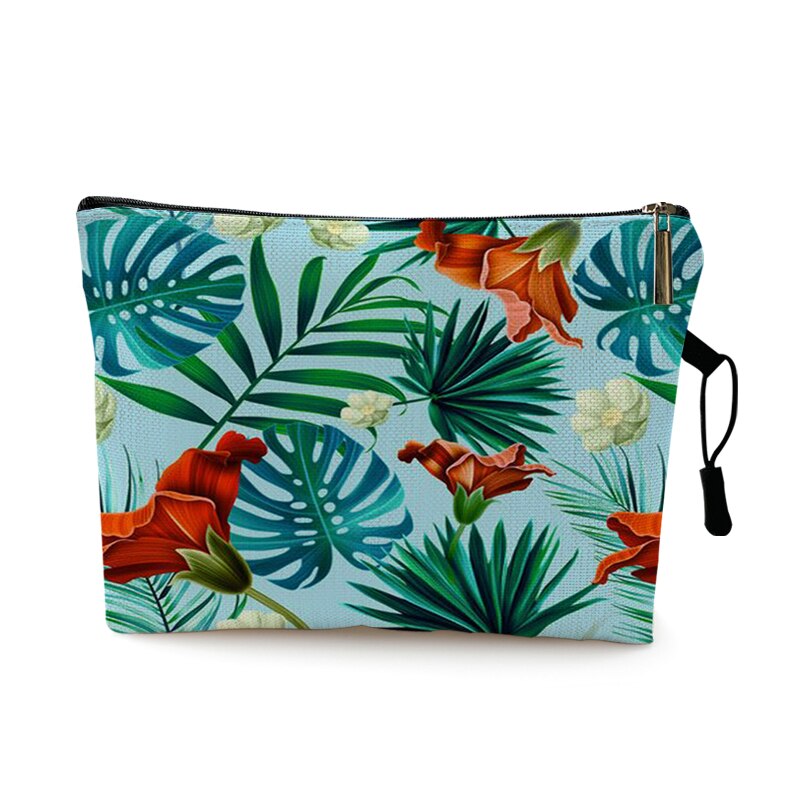 Borsa da toilette da viaggio per donna organizza foglie di piante verdi tropicali stampa borsa cosmetica borsa da trucco portatile per signora borsa per lavaggio: Pattern 10