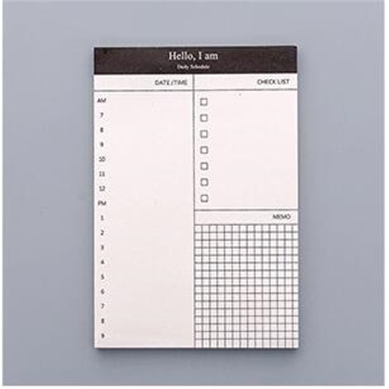 1pcs Simple business day plan books this note can be torn notepad office calendar book with a small memo 12.5*8.5cm: CHECKLIST
