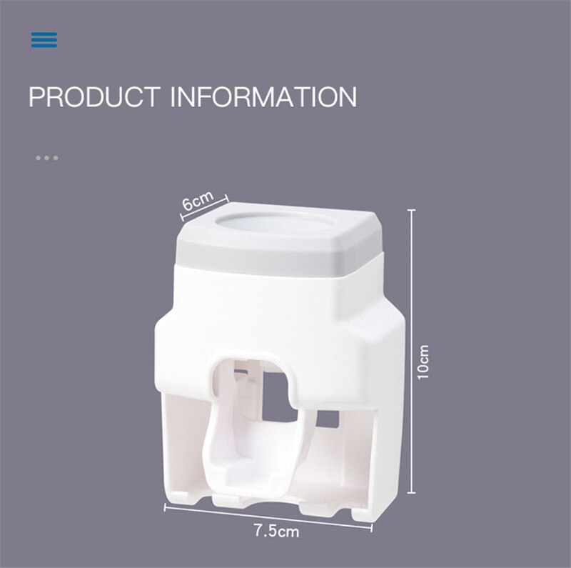 Wall Mount Toothpaste Dispenser Bathroom Accessories Home Waterproof Lazy Toothpaste Squeezer Toothbrush Holder Hooks