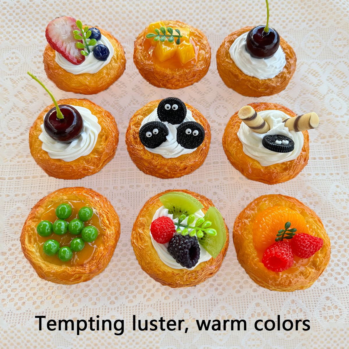 Artificiell tårta dessert leksaker tårta modell realistisk fotografi matsimulering magnetisk kylskåpsdekoration