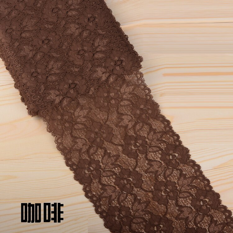 Elastic Lace Ribbon Tape 16cm Lace Trim Fabric Embroidered White Lace Trimmings DIY Crafts Sewing Material Garment Accessories: Coffee