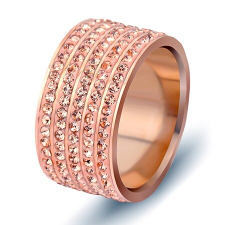 Offre spéciale pistolet noir plaqué femmes bijoux Cool 5 rangées en acier inoxydable anneau noir: 10 / Orange